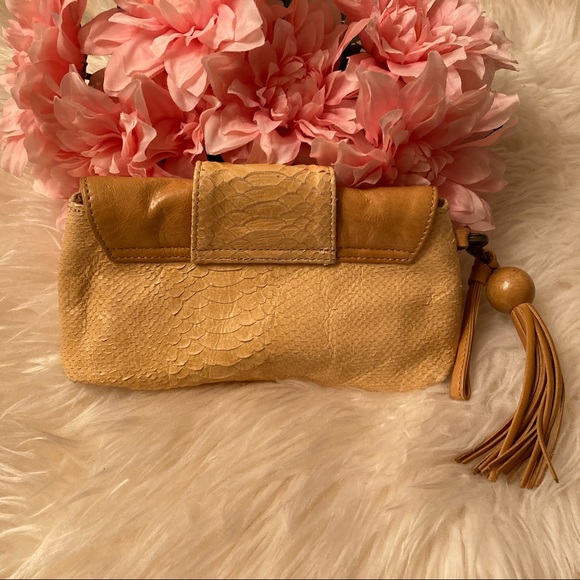 Babee D Clutch Purse Tan Yellow Snakeskin Bundle - Picture 5 of 13